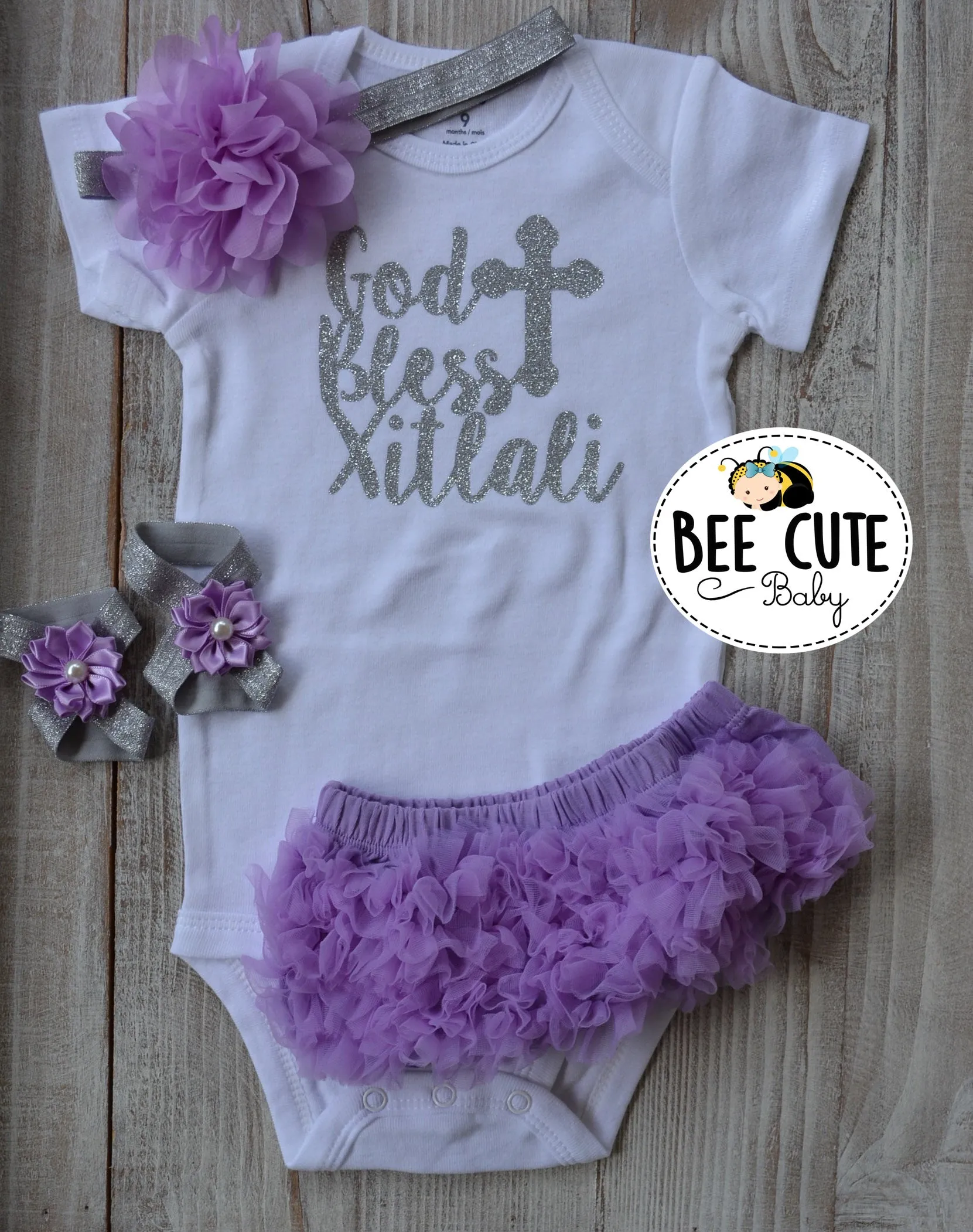 Personalized Baptism Girl Outfit After Party.