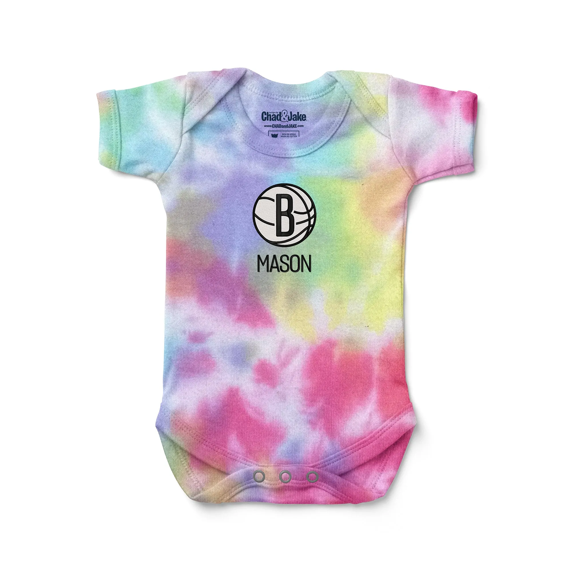 Personalized Brooklyn Nets Tie Dye Bodysuit