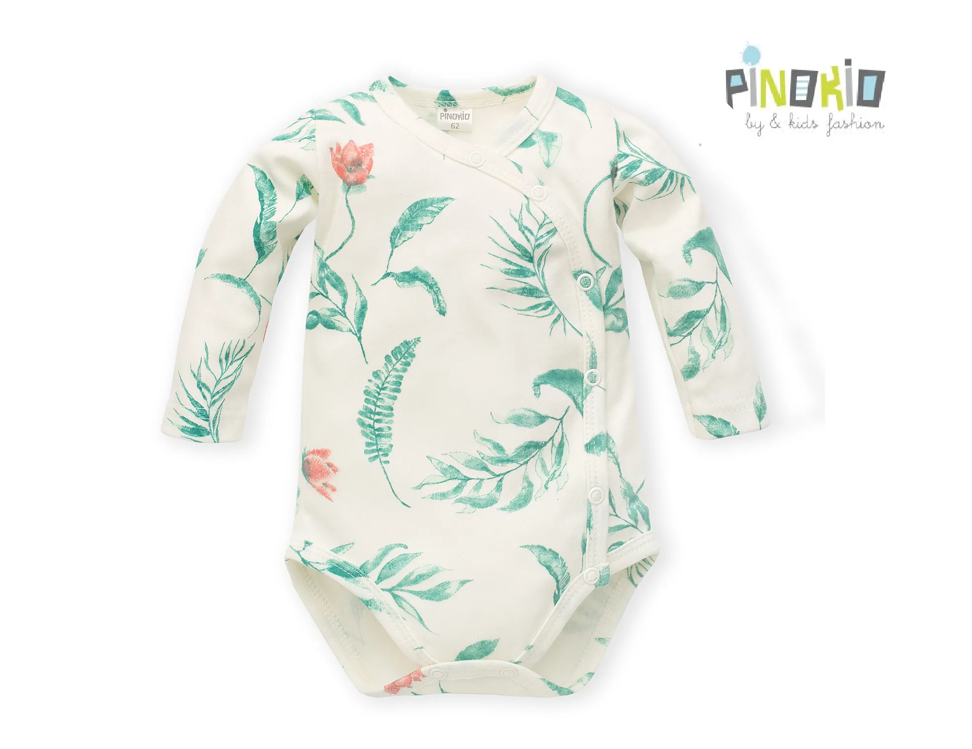 PINOKIO Wrap Baby Bodysuit Floral Green (1 Month)