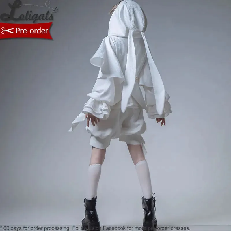 Pre-order Ouji Lolita Hooded Jacket / Short Pants / Trousers by Princess Chronicles ~ Rabbit in Moonlight