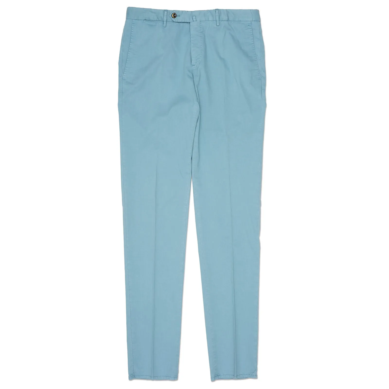 PT PANTALONI TORINO Light Blue Lyocell-Cotton Slim Fit Chino Pants NEW