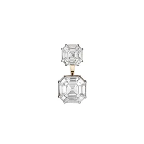 Puzzle Double Asscher Diamond Single Ear Jacket