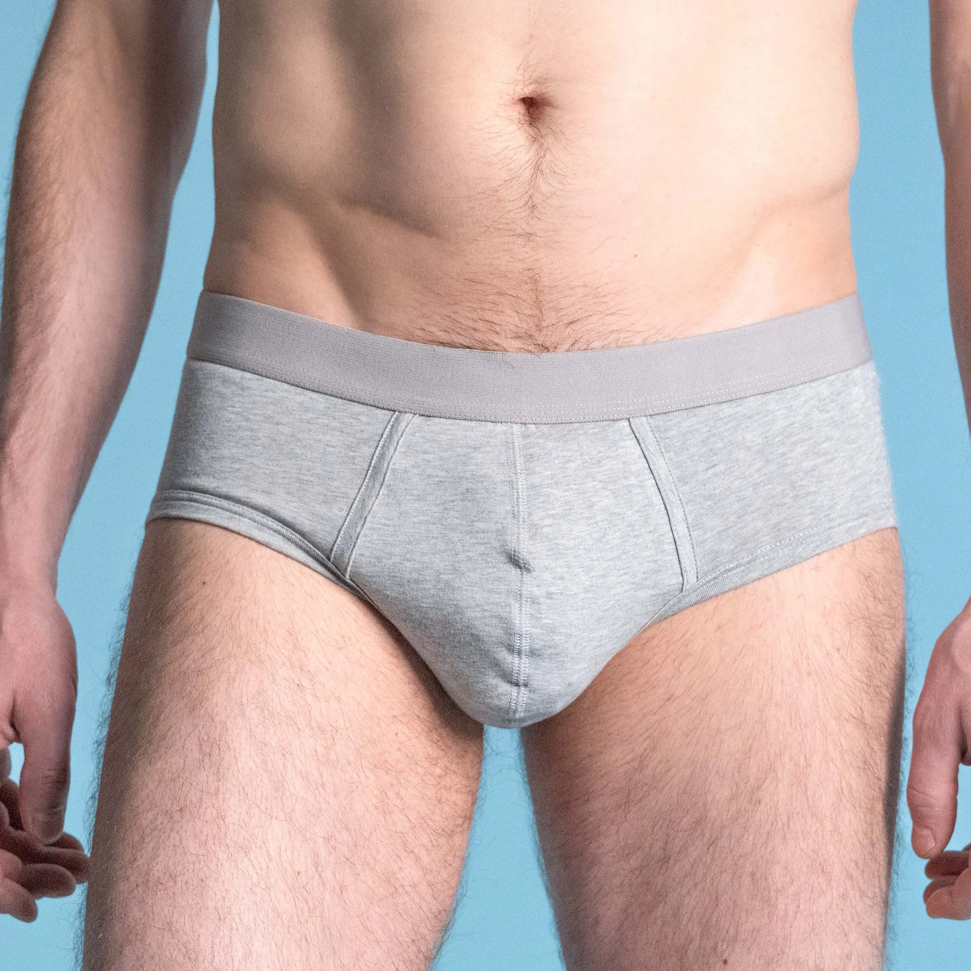 QUINN Organic Prima Cotton Sports Briefs (No-Fly Pouch Crotch, Snug & Supportive Fit)