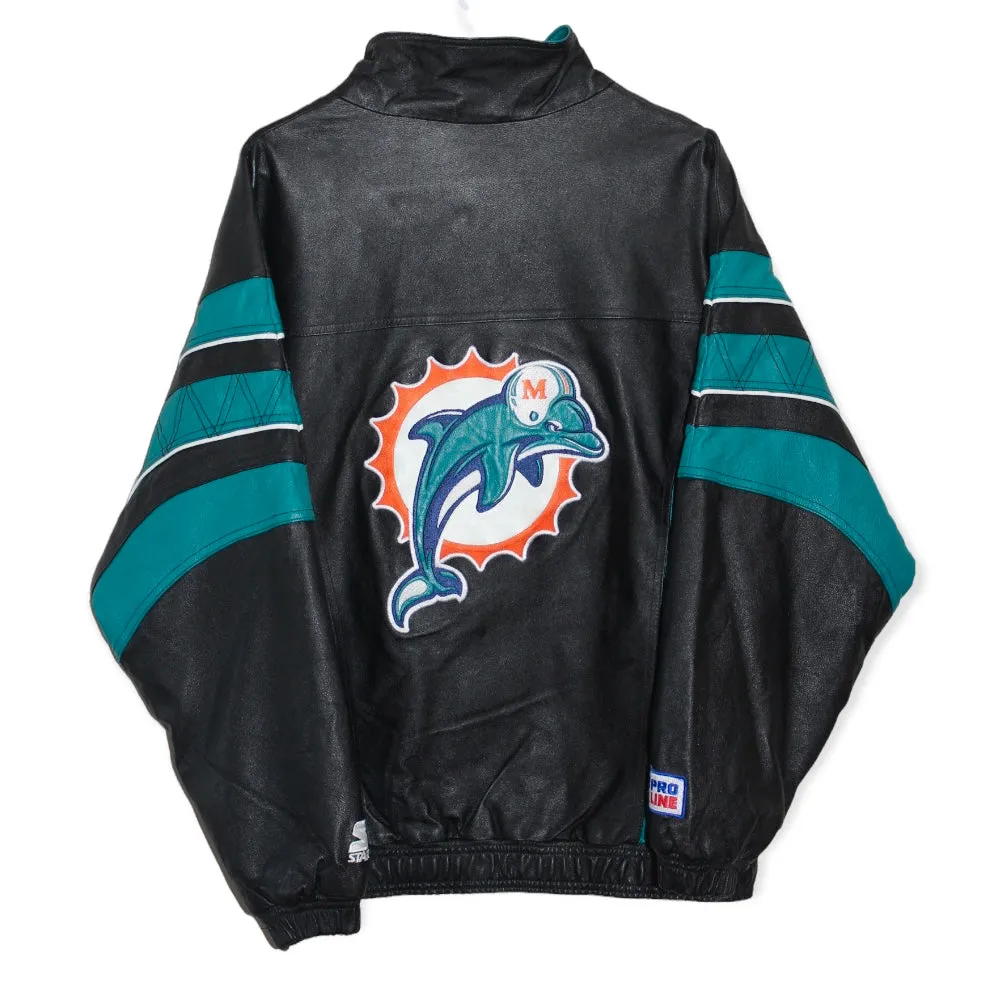 Rare Miami Dolphins Pro Line Starter Leather Jacket (M)