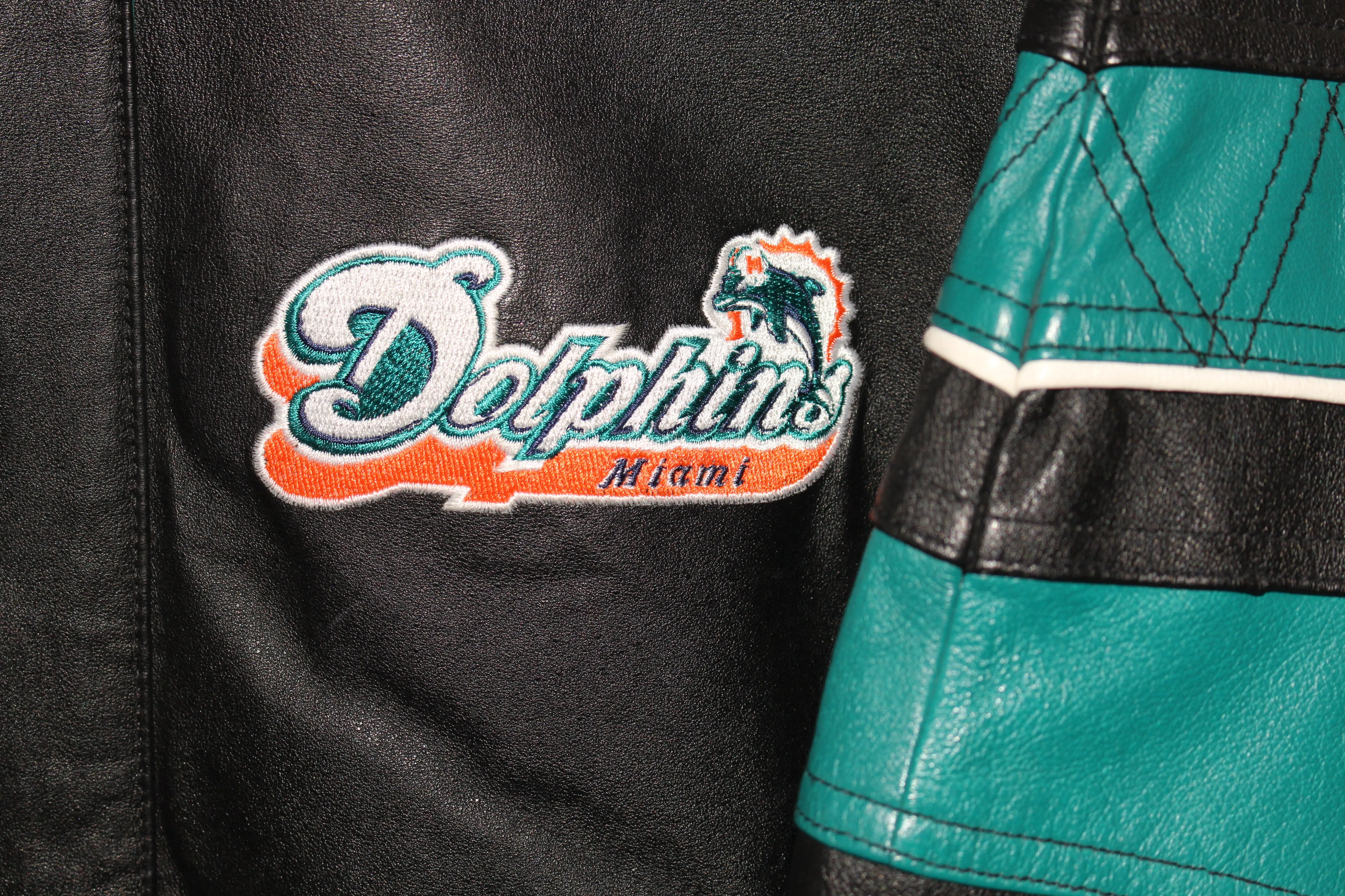 Rare Miami Dolphins Pro Line Starter Leather Jacket (M)