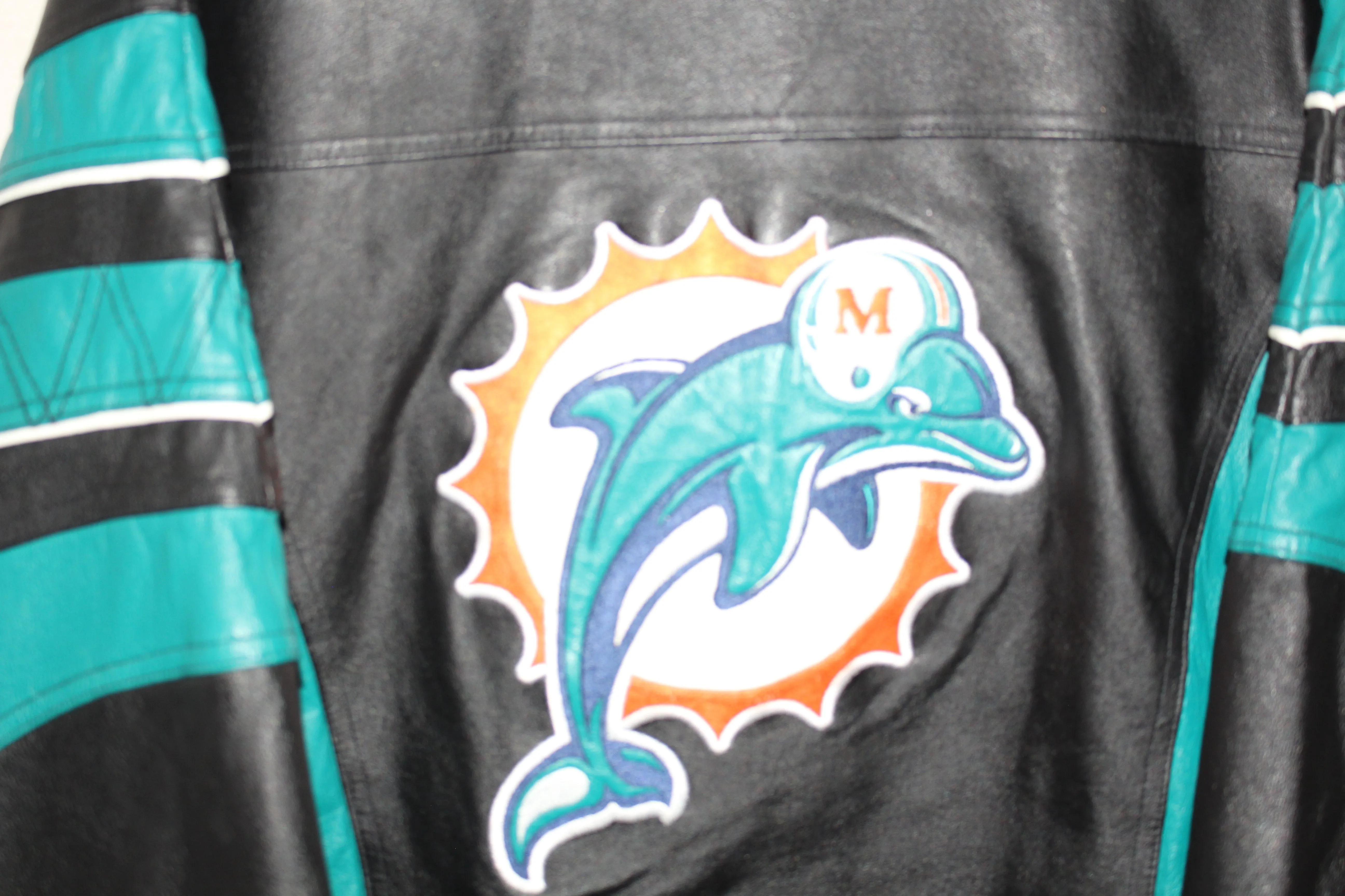 Rare Miami Dolphins Pro Line Starter Leather Jacket (M)