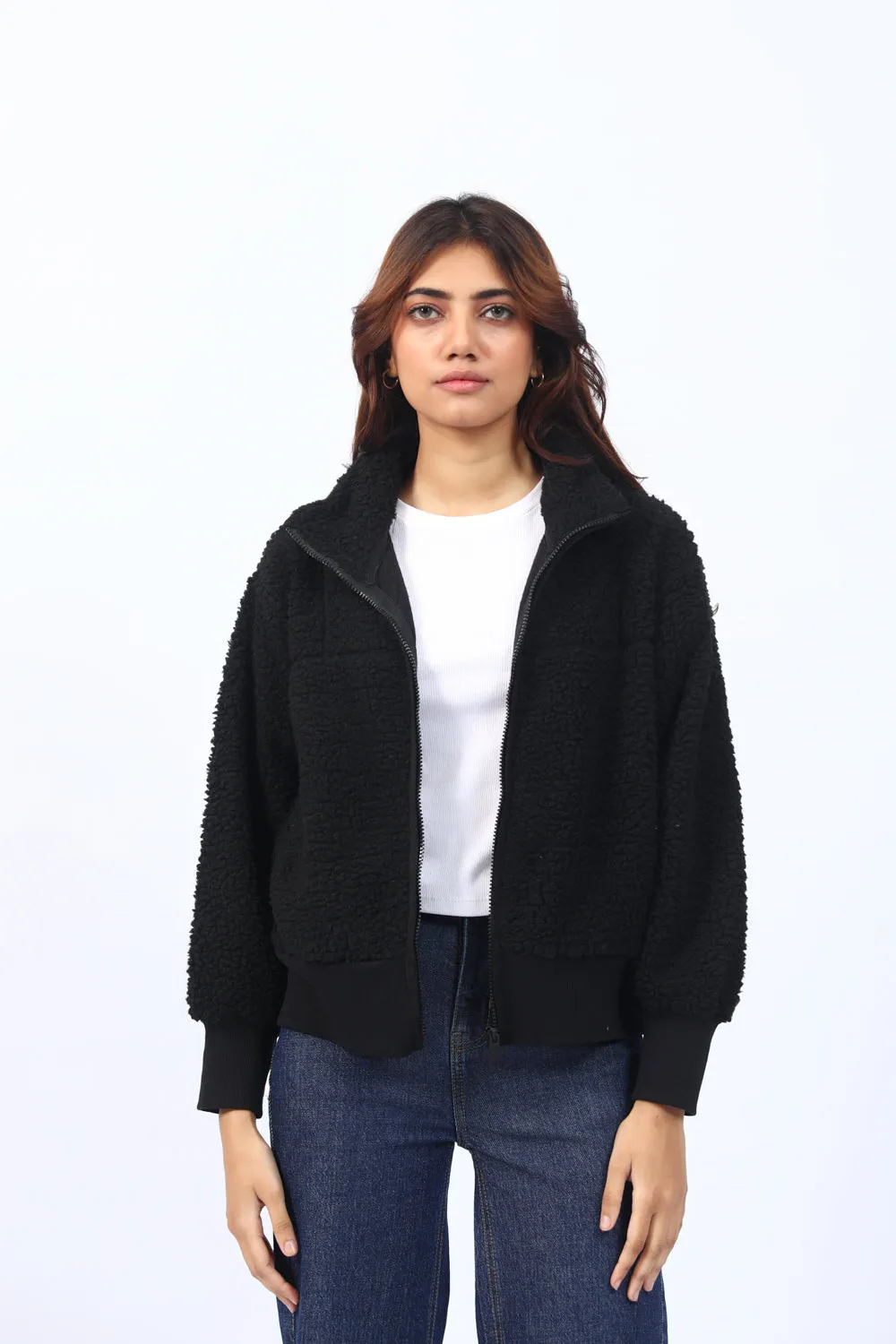 RELAXED FIT SHERPA JACKET