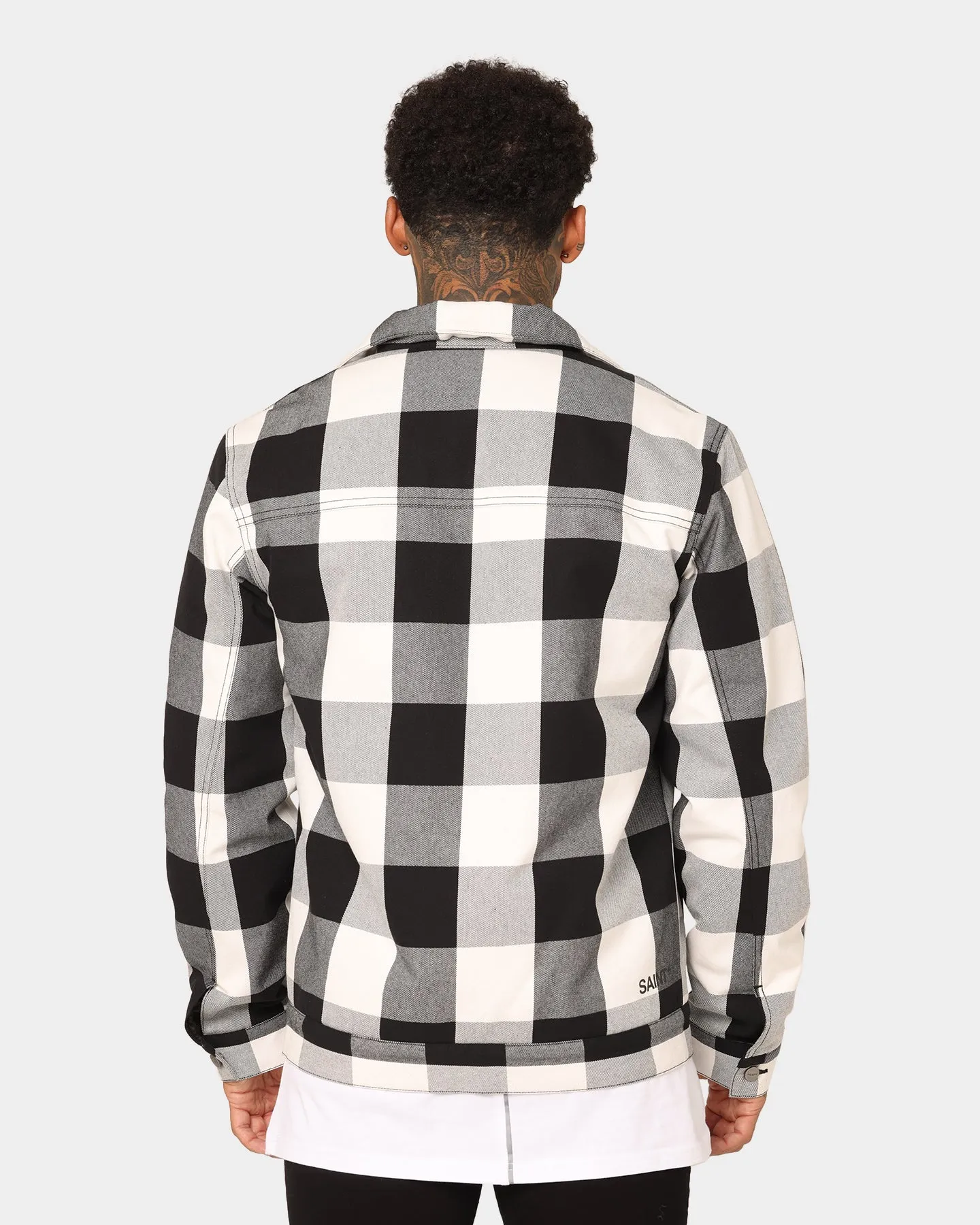 Saint Morta Checks Sherpa Jacket Black/White