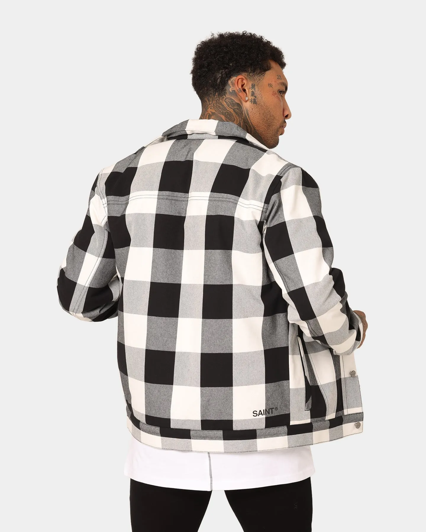 Saint Morta Checks Sherpa Jacket Black/White