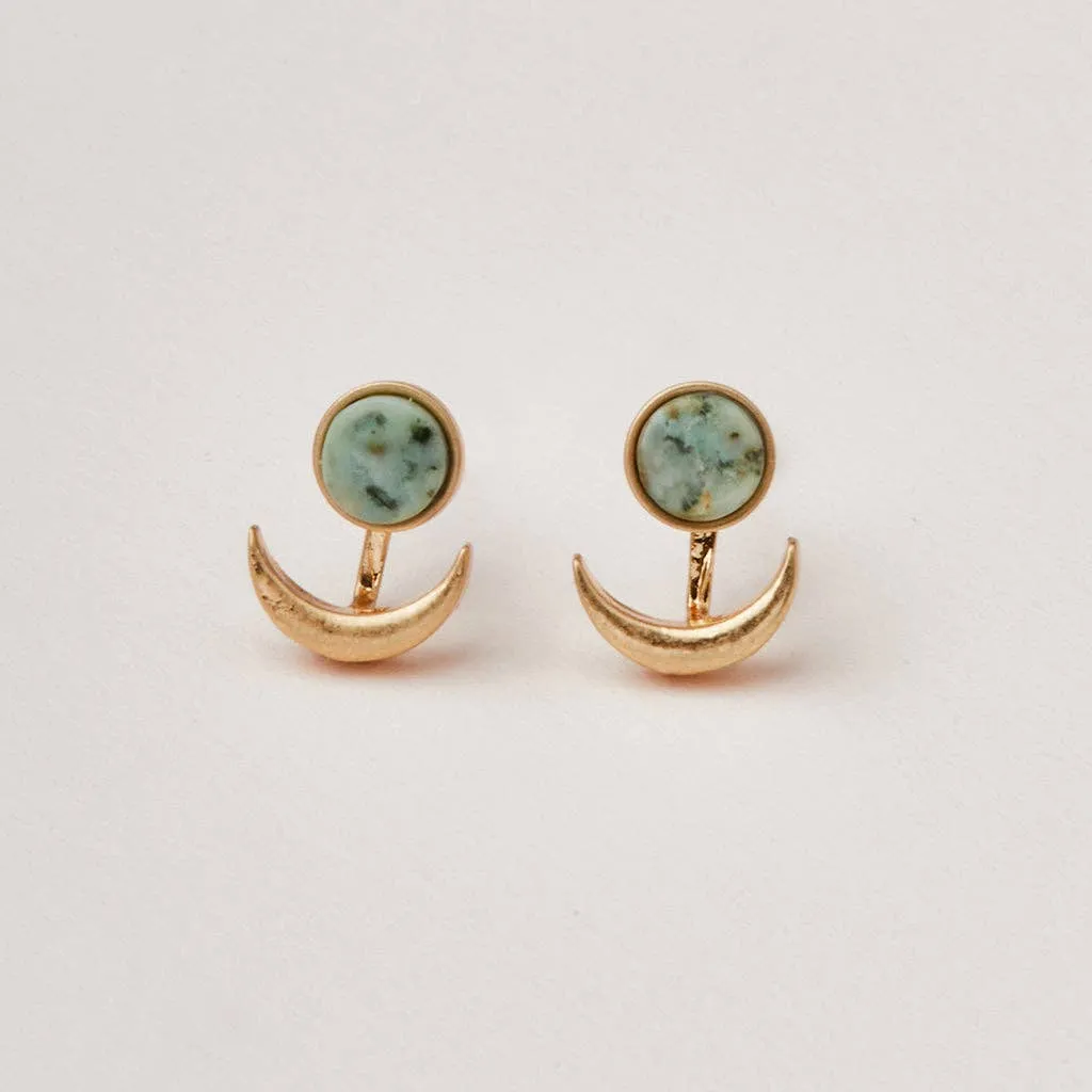 Scout Stone Moon Phase Ear Jacket - African Turquoise/Gold