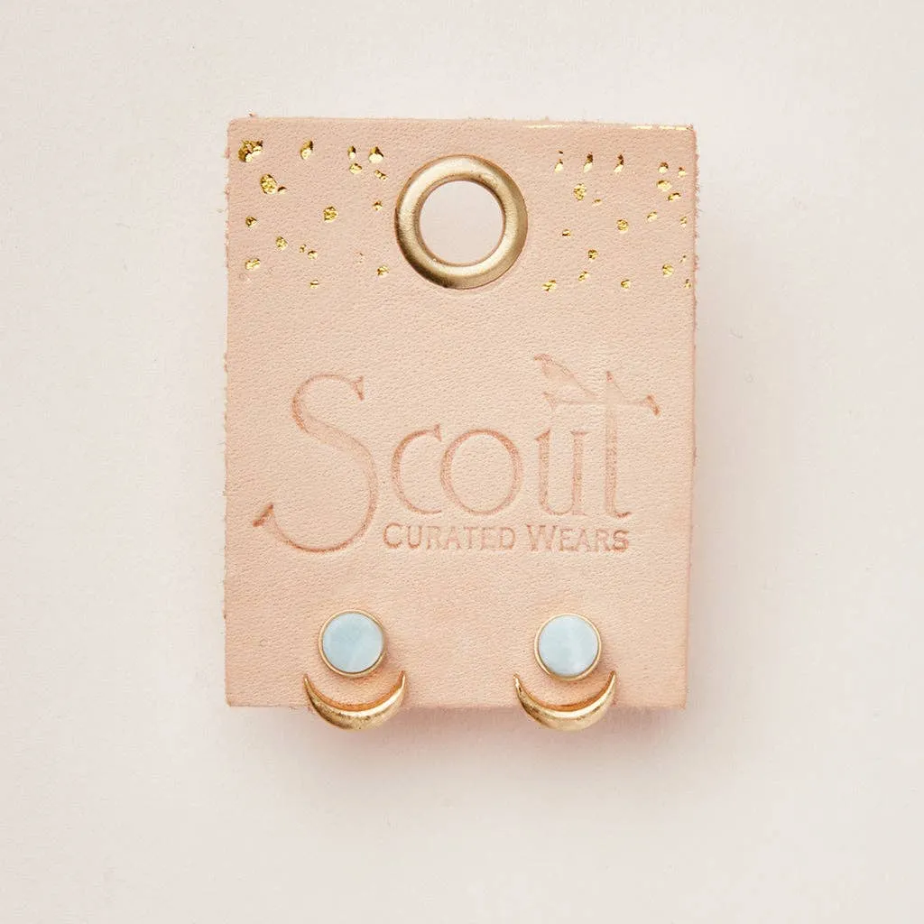 Scout Stone Moon Phase Ear Jacket - Amazonite/Gold