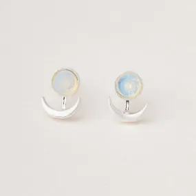 Scout Stone Moon Phase Ear Jacket - Opalite/Silver