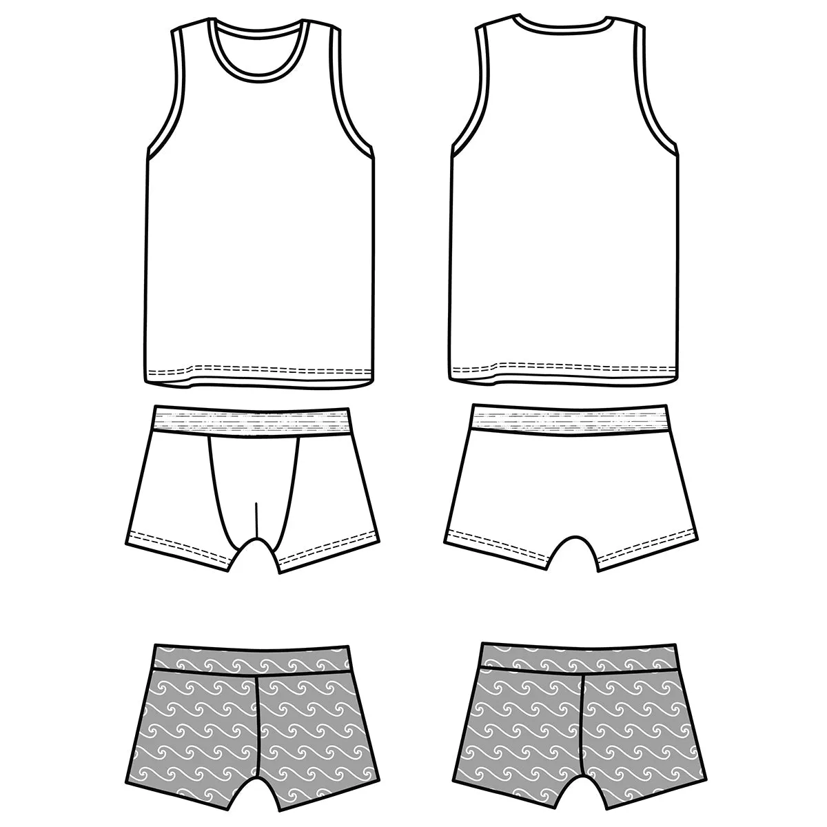 SEBASTIEN Underwear set   Swimsuit - Boy 3-12Y - Paper Sewing Pattern