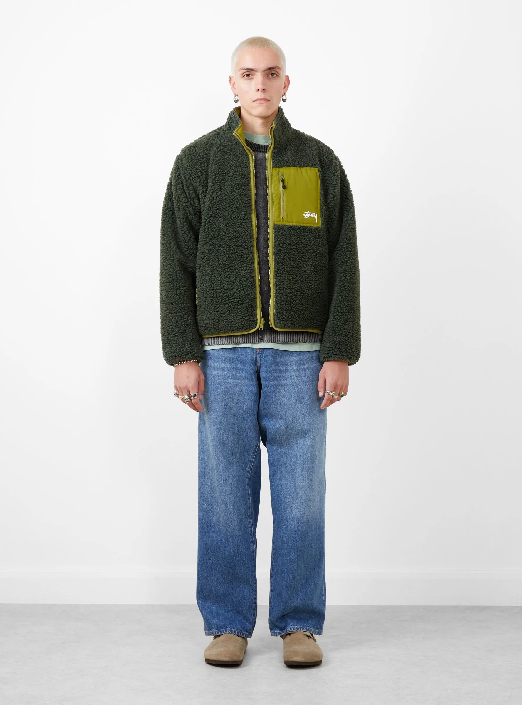 Sherpa Reversible Jacket Dark Green