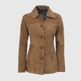 Shop Kandis Brown Woman Suede Coat Best Sales