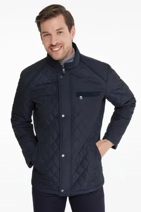 Slim Fit Navy Quilted Nivo Nebraska Coat