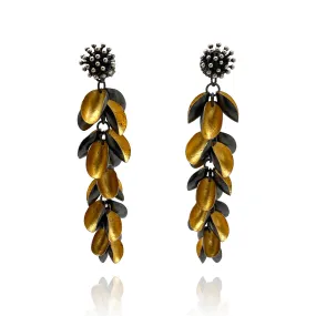 Starburst Studs with Long Gold Petal Jackets