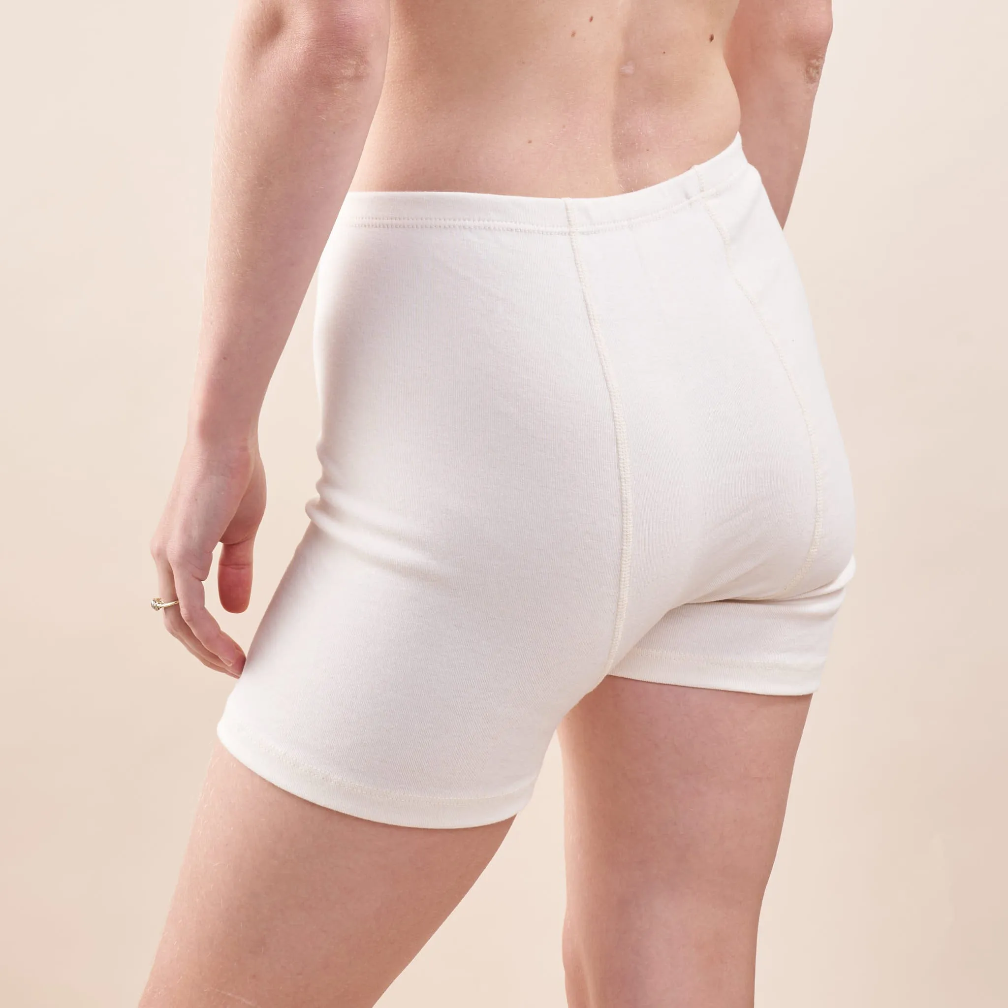 Stretch Shorts, Undyed Organic Cotton