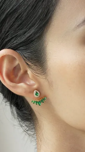 Suriya Emerald Ear Jackets 18K Gold Vermeil