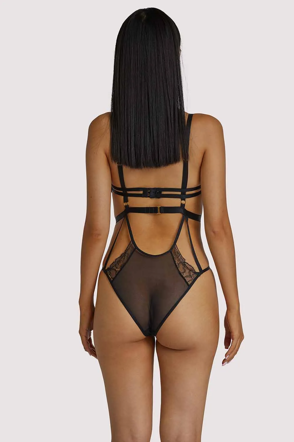 Teigan Black Lace Up Strappy Body