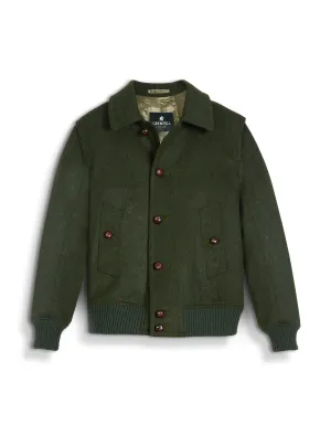 The Loden Bomber in Green Wool & Alpaca Mix