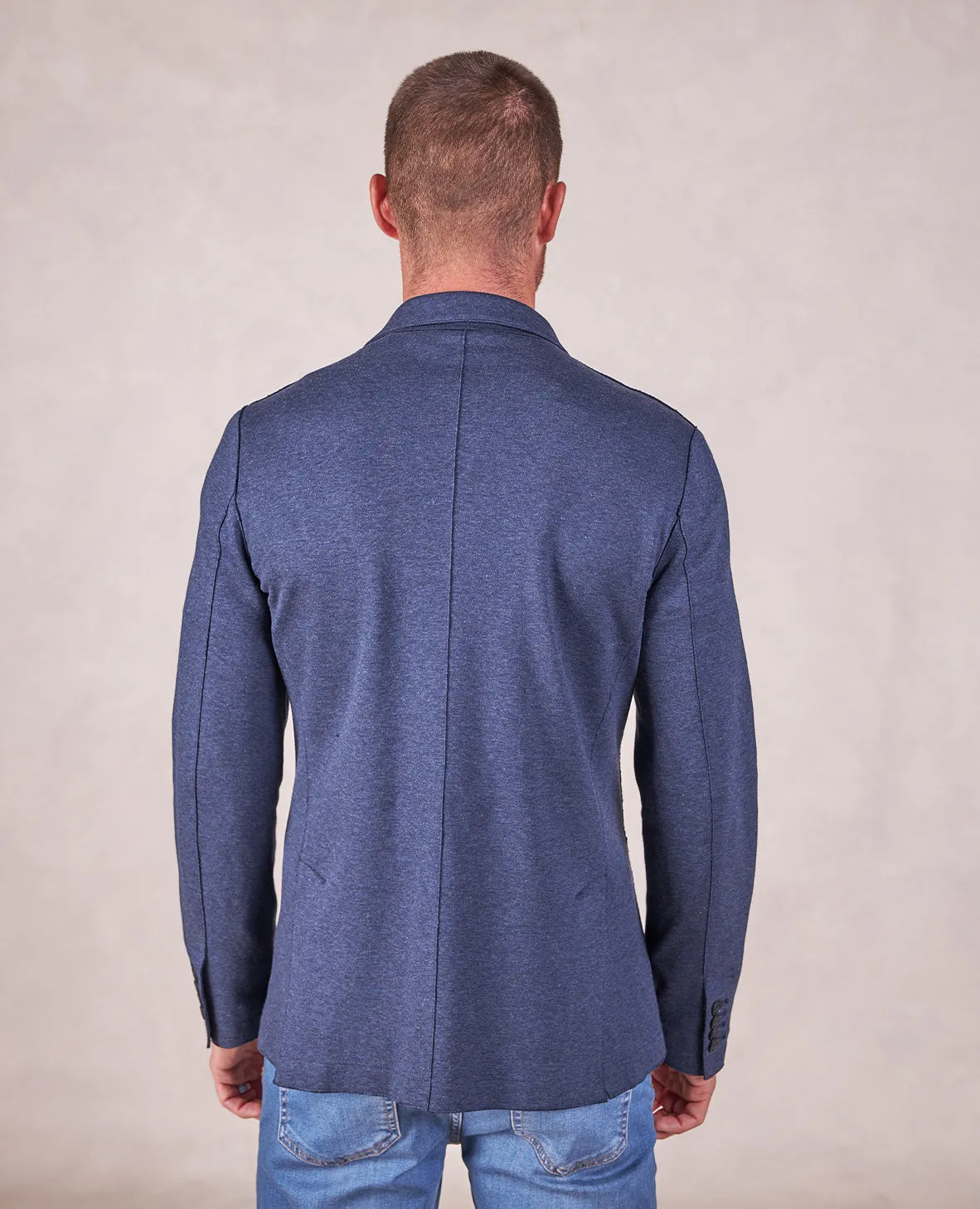 The Luca - Jersey Knit Soft Jacket - Navy Heather