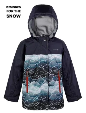 Therm Snow Rider Youth Snow Jacket - Navy Watercolour Mountains