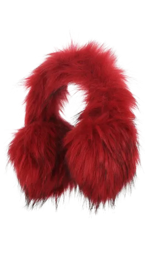 TYLER LAMBERT FURRY EAR MUFFS RED