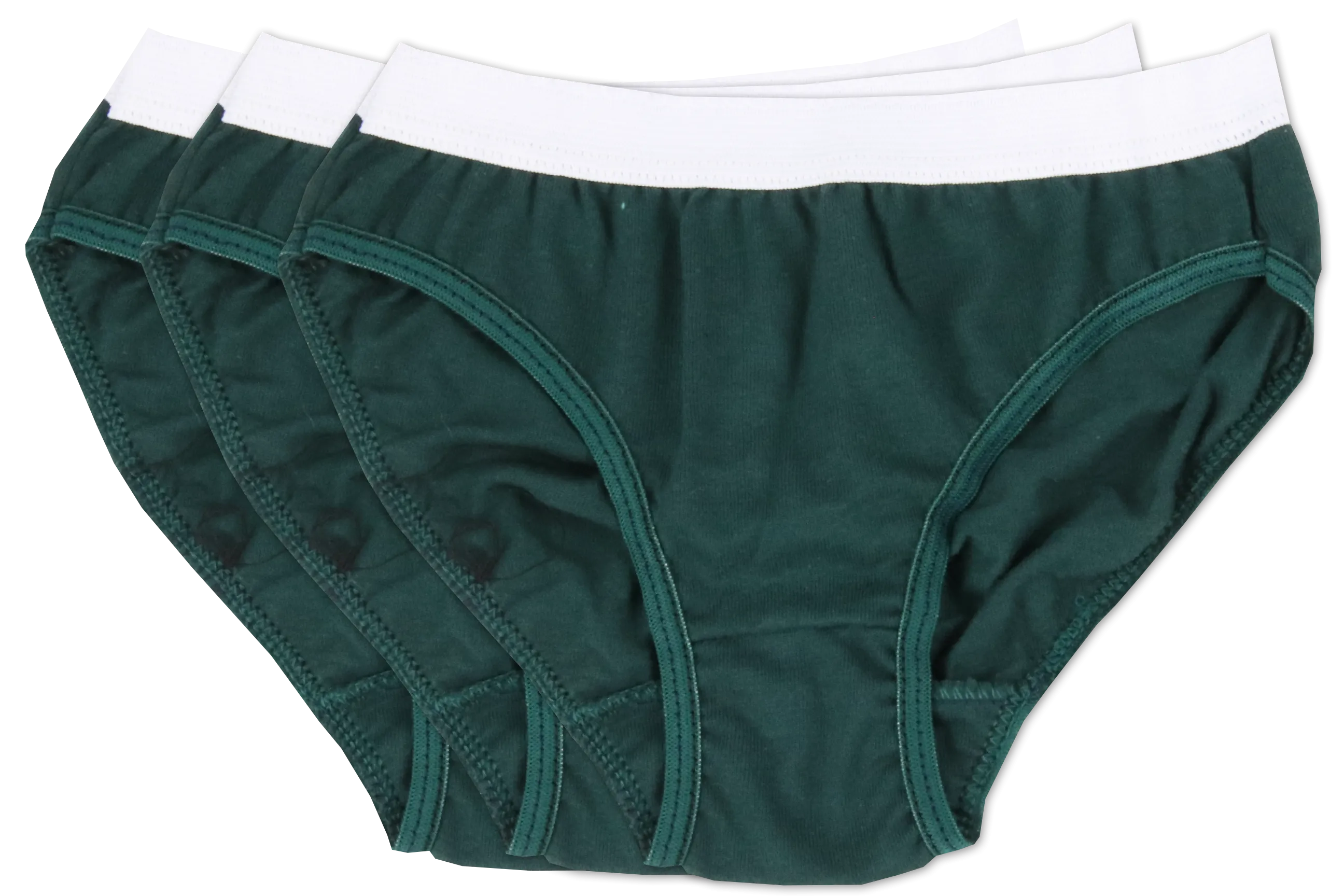 Underwear Girls Panties - Bottle Green (3pk)