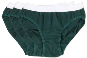 Underwear Girls Panties - Bottle Green (3pk)