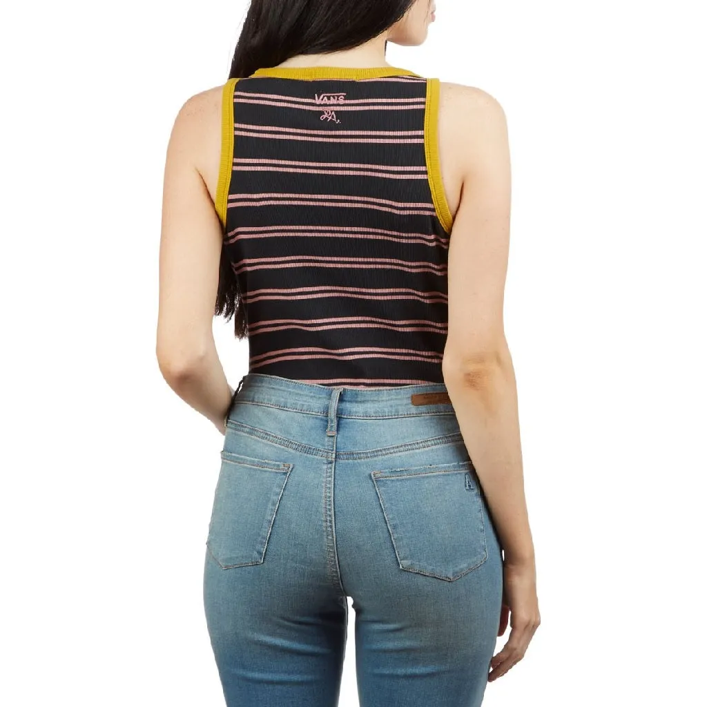 Vans Women's Lizzie Stripe Bodysuit - Black/Gold/Palm