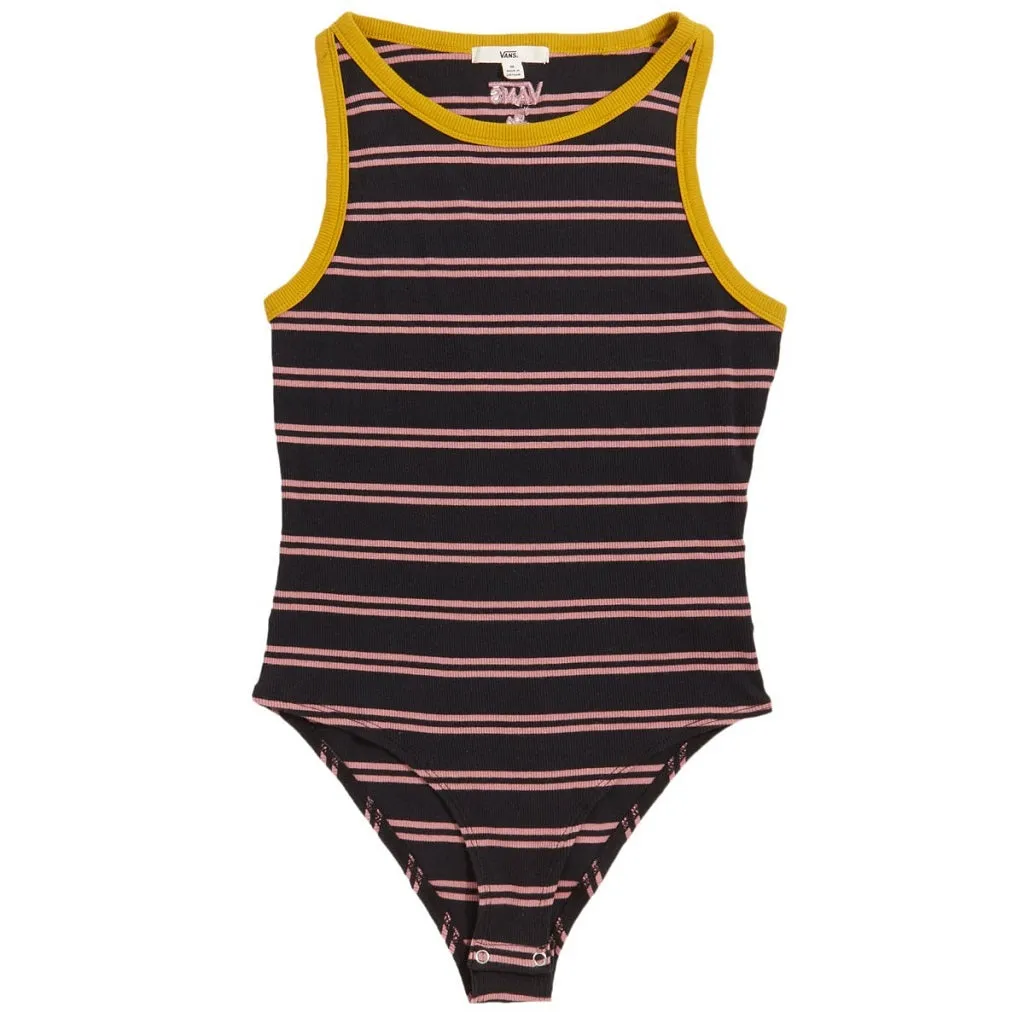 Vans Women's Lizzie Stripe Bodysuit - Black/Gold/Palm