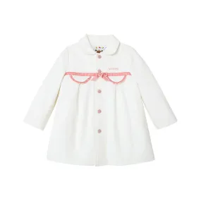 Vauva FW23 - Girls Embroidered Logo Quilted Coat (White)