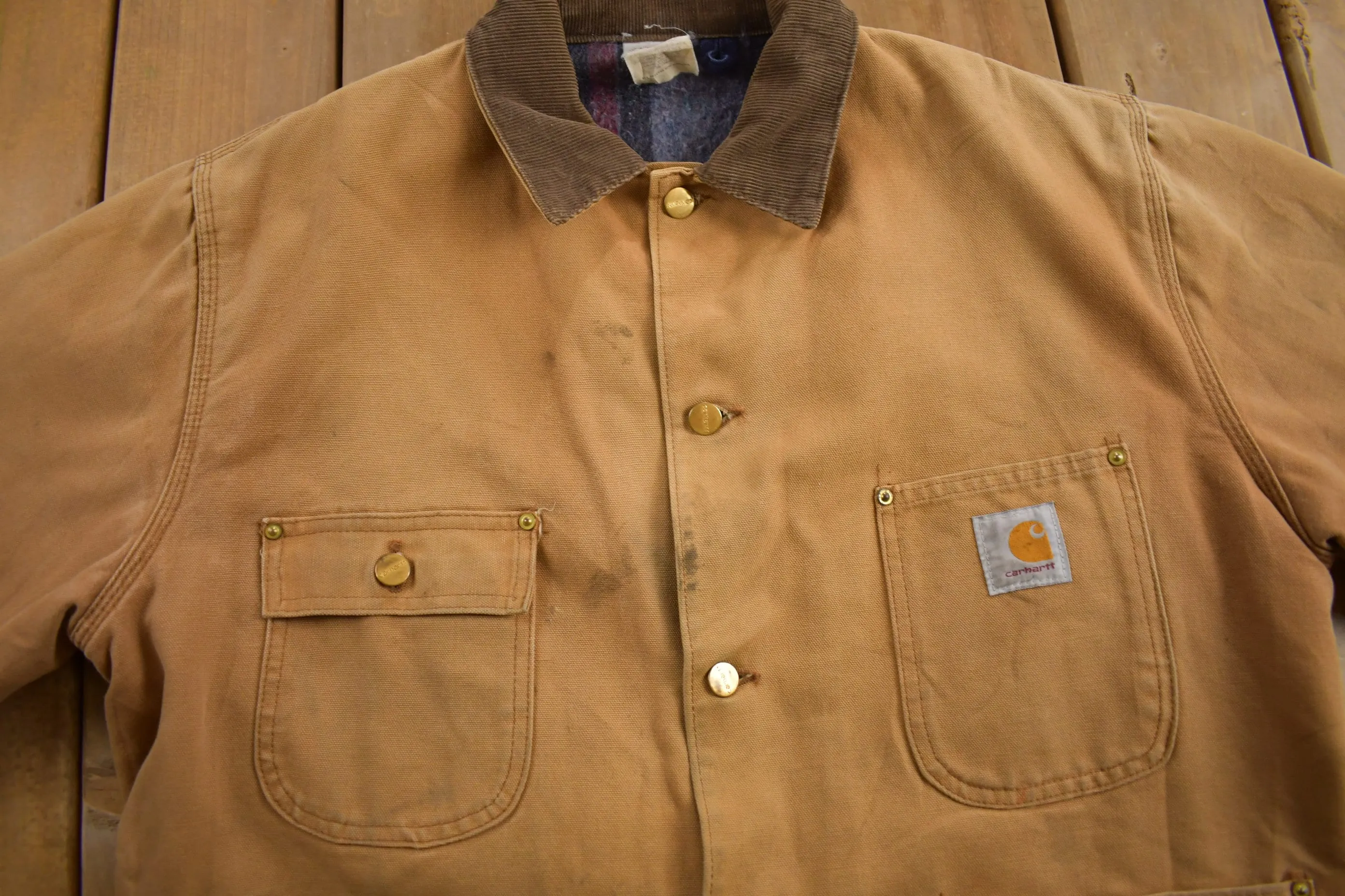 Vintage 1980s Carhartt Blanket Lined Chore Coat