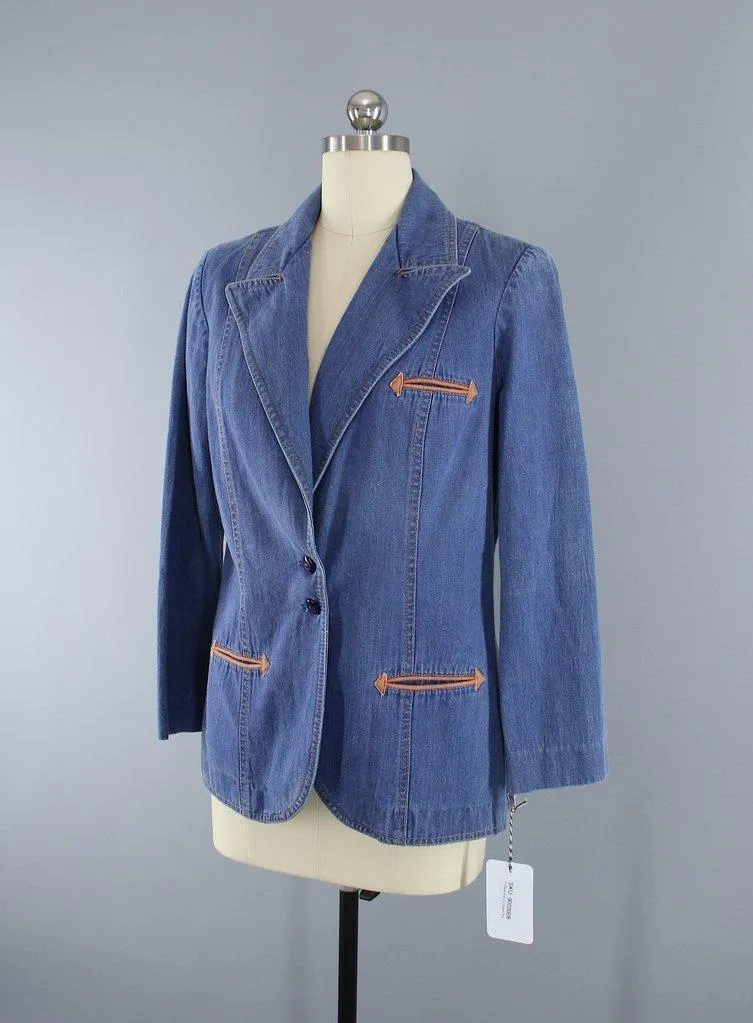 Vintage Denim Blazer Jean Jacket