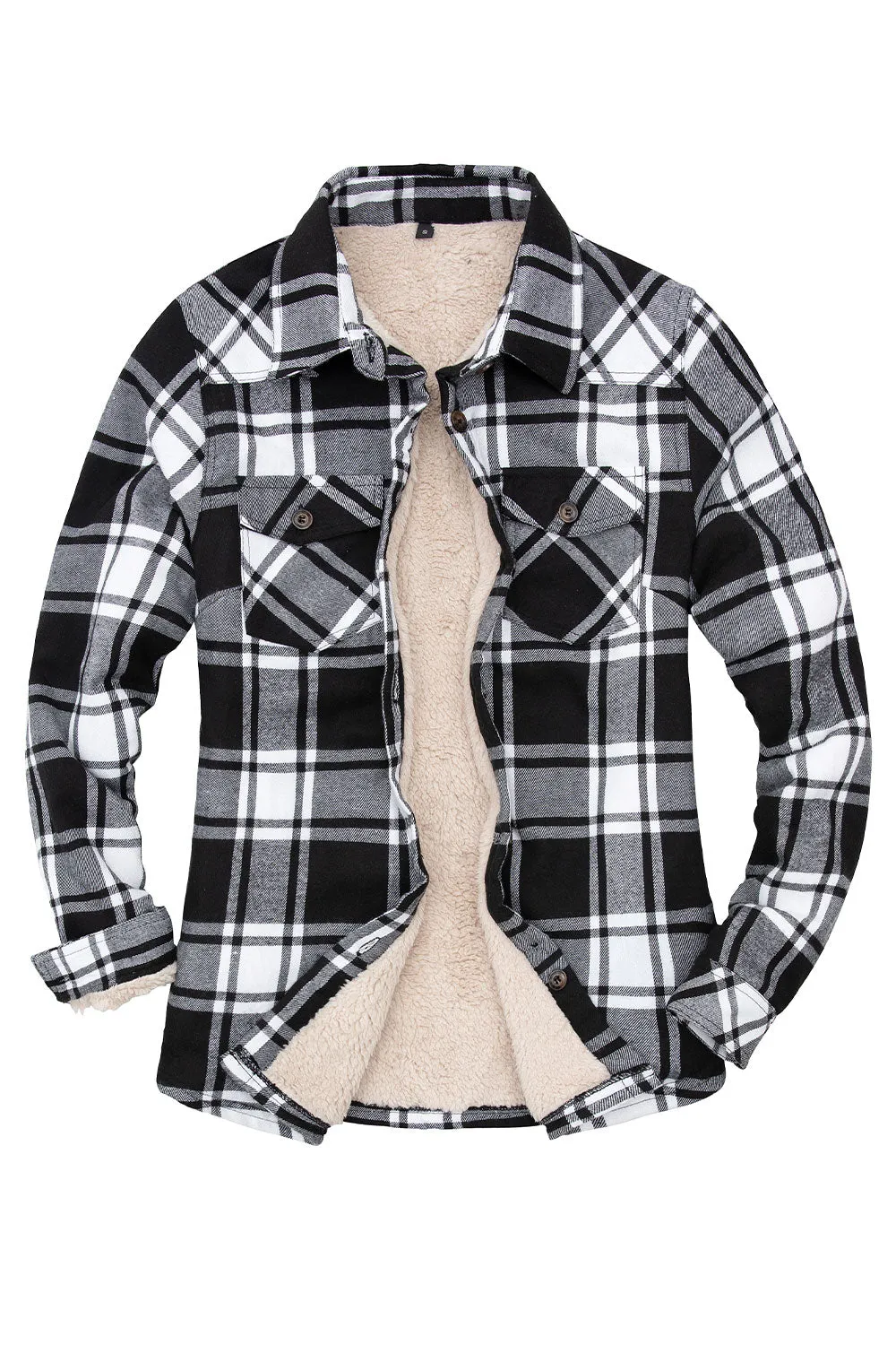 Women's Sherpa Lined Flannel Shirt Jacket,Button Down Flannel Shacket