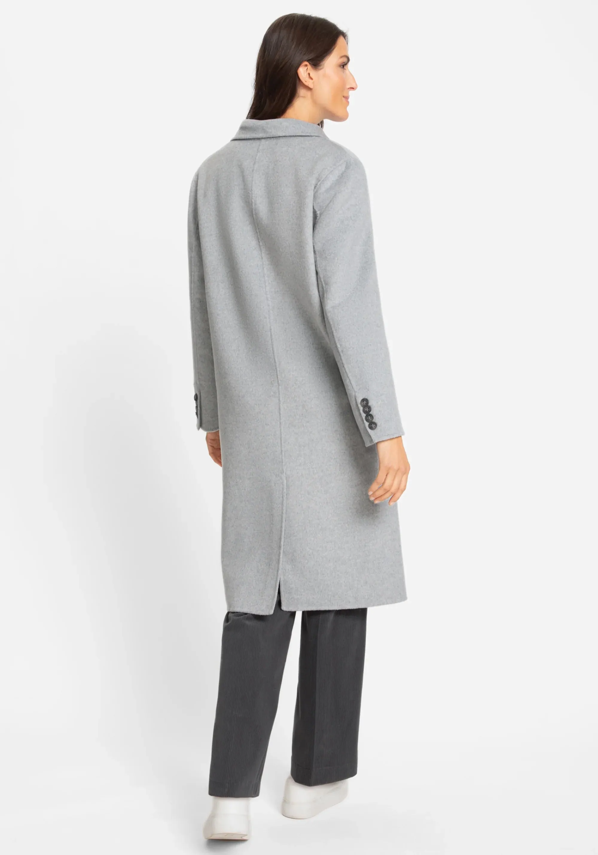 Wool Blend Coat in Pearl Grey