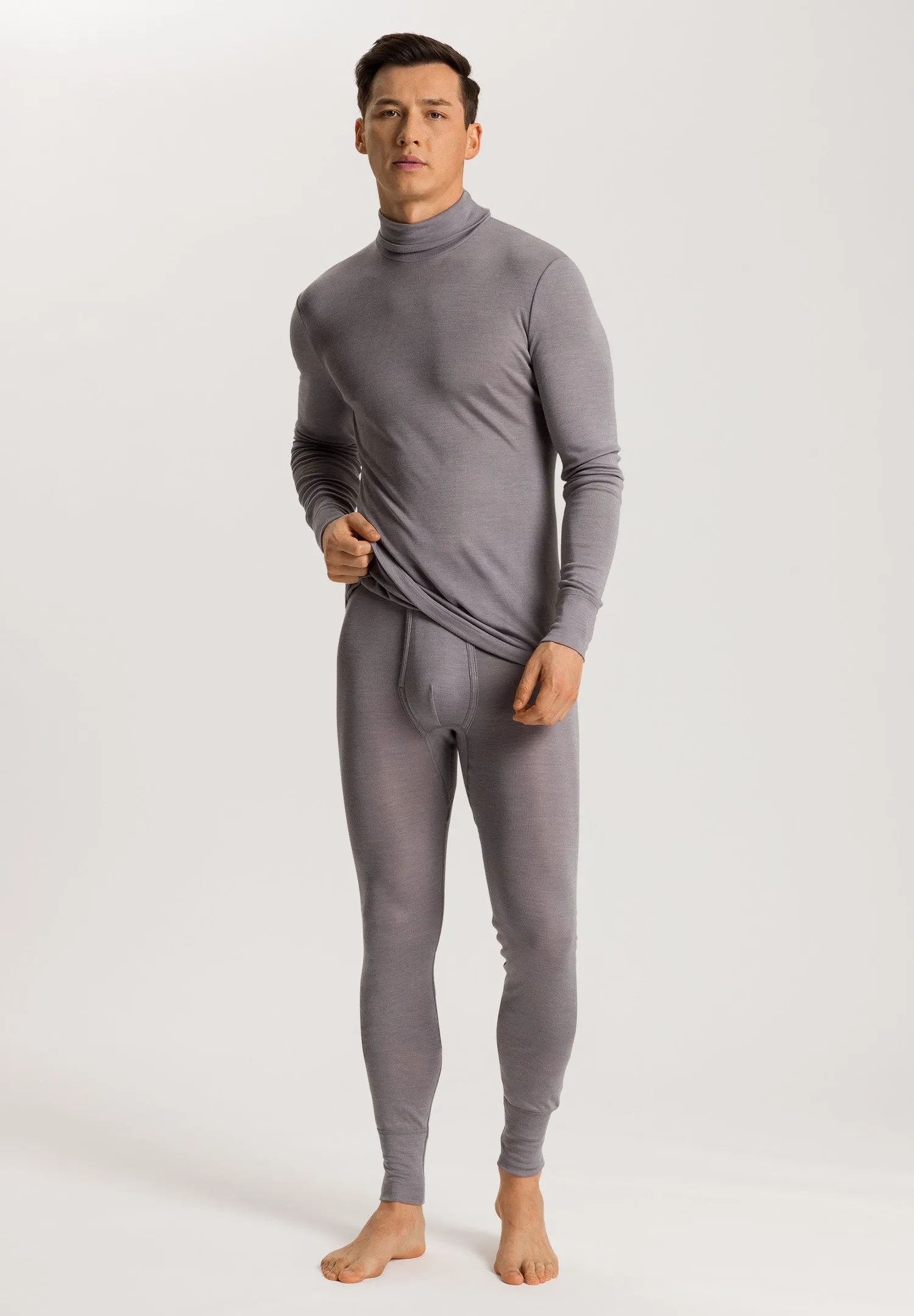 Woolen Silk M Wool and Silk Turtleneck | Nordic Grey 73403-2686