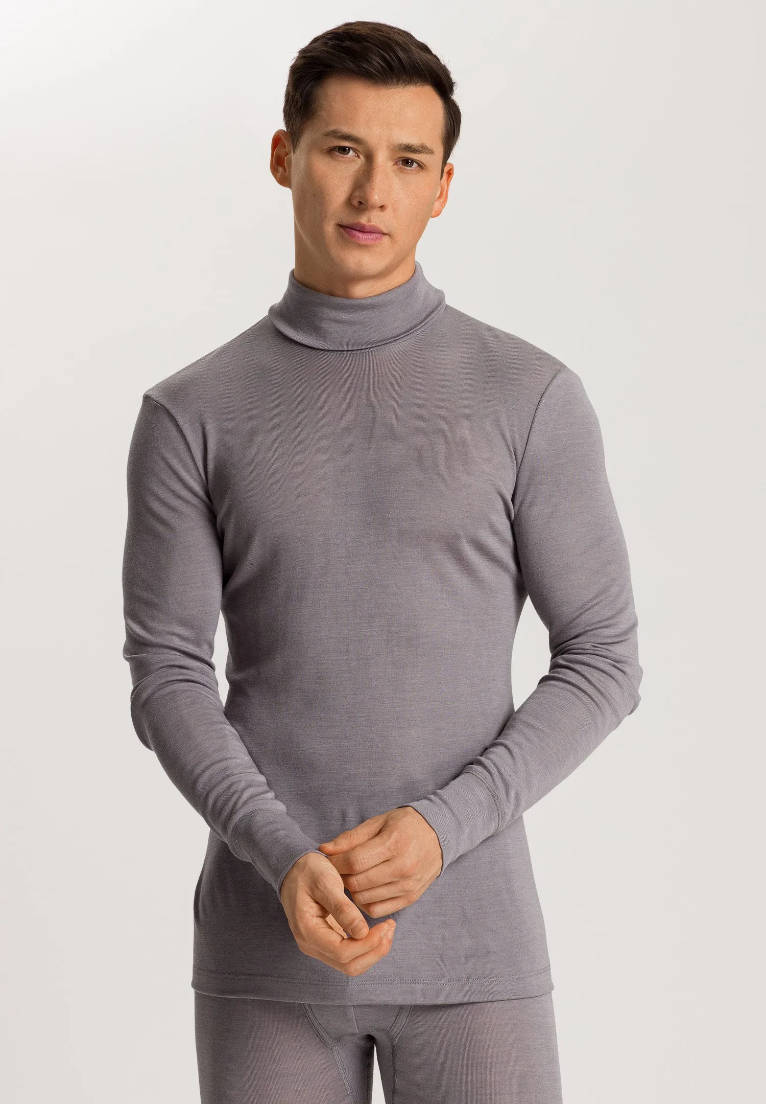 Woolen Silk M Wool and Silk Turtleneck | Nordic Grey 73403-2686